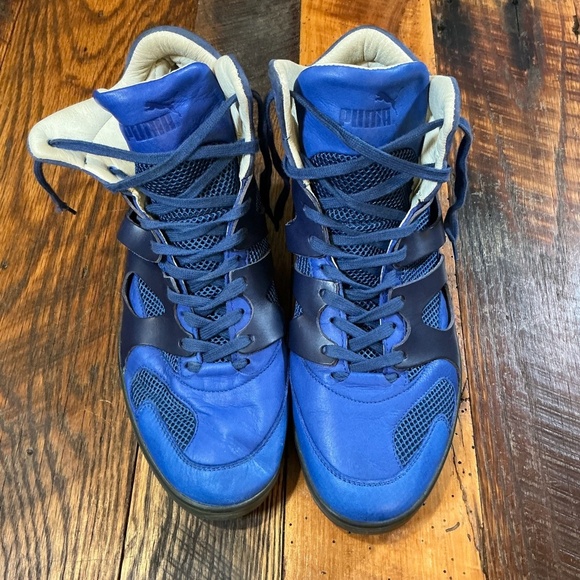 Rare Alexander McQueen x Puma MCQ Blue High Top Sneakers M 11 Designer Collab - Picture 5 of 16